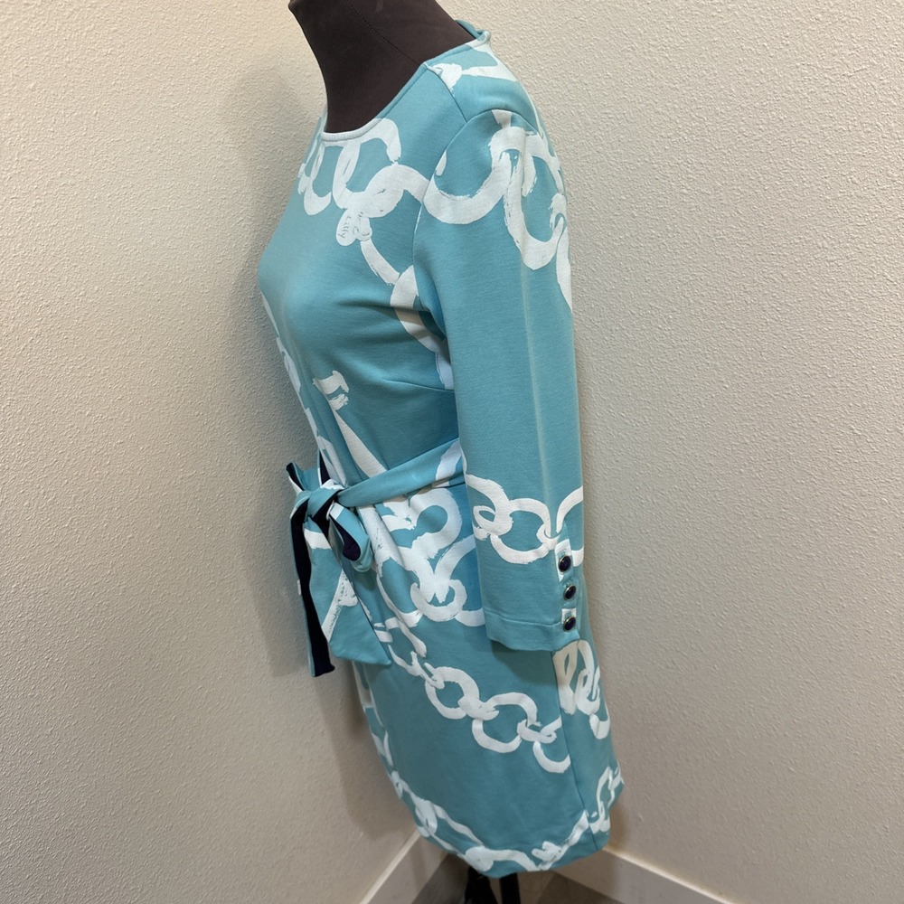 Lilly Pullitzer Jonah Posh Ponte KeyChain Print Belted Rayon Dress Small - Picture 6 of 11